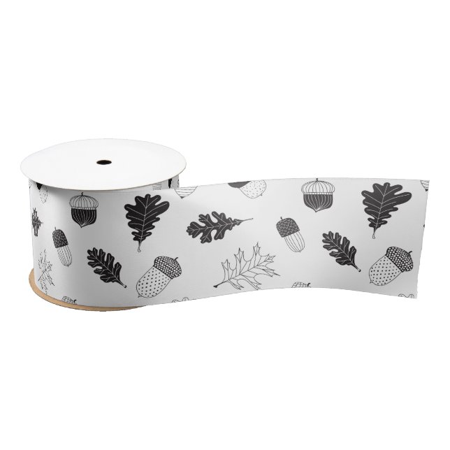Acorns and leaves satin ribbon (Spool)