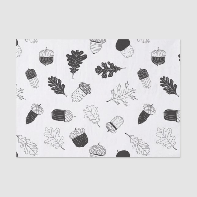Acorns and leaves tissue paper (Front)
