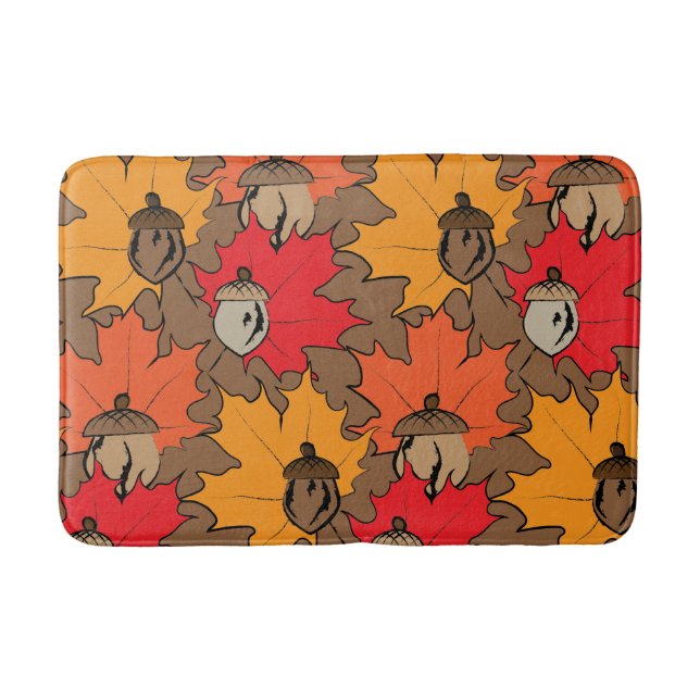 Acorns and leaves V Bath Mat (Front)
