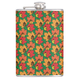 Acorns and leaves VI Hip Flask
