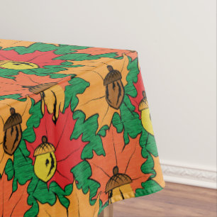 Acorns and leaves VI Tablecloth