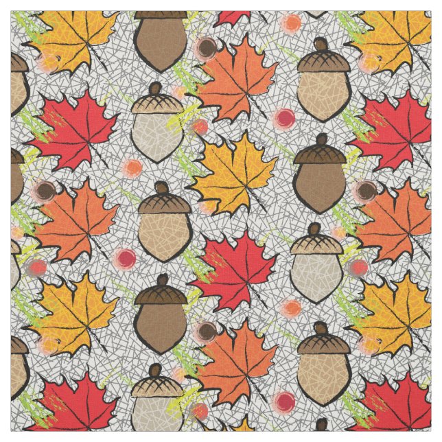 Acorns and leaves VII Fabric (Swatch)