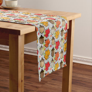 Acorns and leaves VII Short Table Runner
