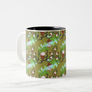 Acorns and oak leaves. Two-Tone coffee mug