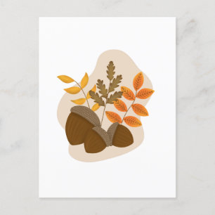 Acorns Autumn Fall  Postcard