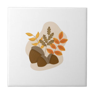 Acorns Autumn Fall Tile