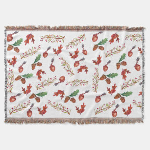 Acorns, Fall art Throw Blanket