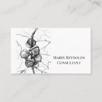 Acorns Fall Leaves Botanical Ink Drawing