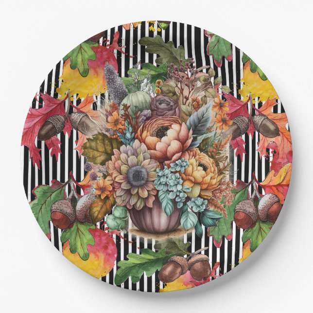 Acorn's In The Fall Paper Plate (Front)