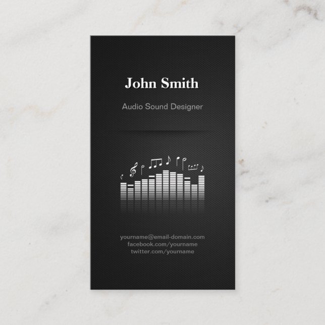 Acoustic Audio Sound Designer Engineer Director Business Card (Front)