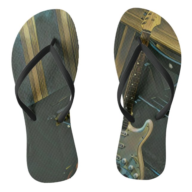 acoustic bass electric guitar gift flip flops (Footbed)