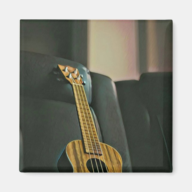acoustic bass electric guitar gift magnet (Front)