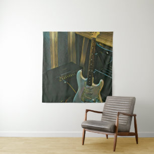 acoustic bass electric guitar gift tapestry