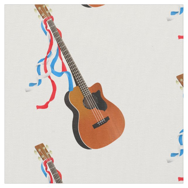 Acoustic Bass Guitar American Music Fabric (Close Up)