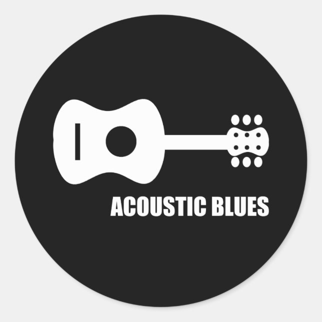 Acoustic Blues Classic Round Sticker (Front)