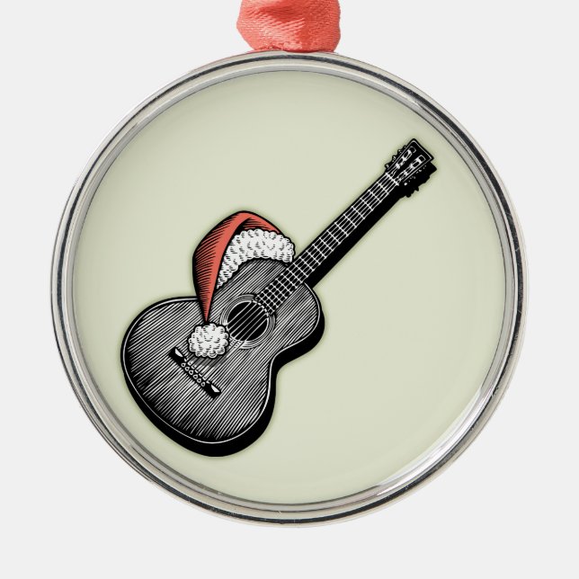 Acoustic Claus Metal Tree Decoration (Front)