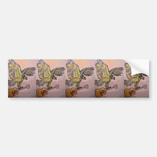 Acoustic Fish Hawk Bumper Sticker (Front)
