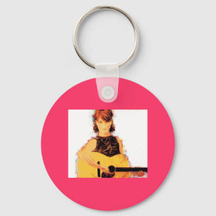 acoustic girl playin' key ring