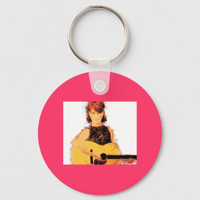 acoustic girl playin' key ring (Front)