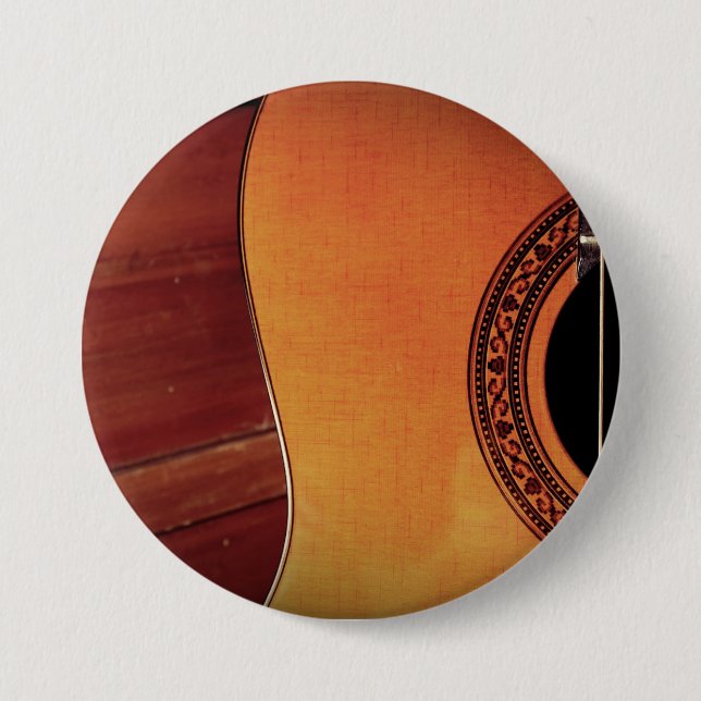 Acoustic Guitar 7.5 Cm Round Badge (Front)