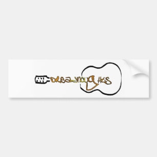 Acoustic Guitar Abstract Logo gold Bumper Sticker