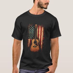 Acoustic Guitar American Flag T-Shirt