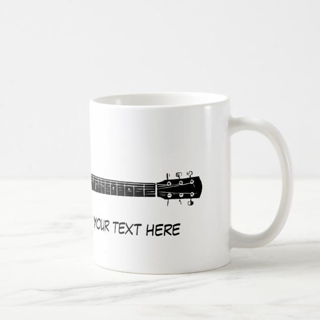 Acoustic Guitar And Your Own Text Coffee Mug (Right)