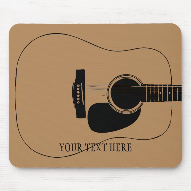 Acoustic Guitar And Your Own Text Mouse Mat (Front)
