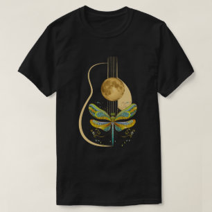 Acoustic Guitar Artistic Dragonfly Music T-Shirt