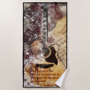 Acoustic Guitar Beach Towel