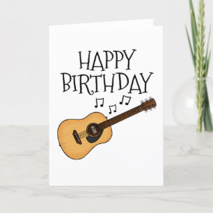 Acoustic Guitar Birthday Card Guitarist Musician