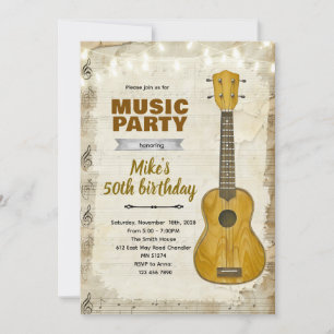 Acoustic Guitar Birthday party Invitation