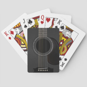 Acoustic Guitar Black Playing Cards