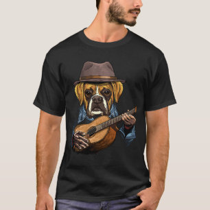 Acoustic Guitar Boxer Guitar Player Dog Guitarist T-Shirt