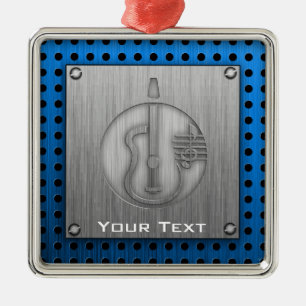 Acoustic Guitar; Brushed metal-look Metal Tree Decoration