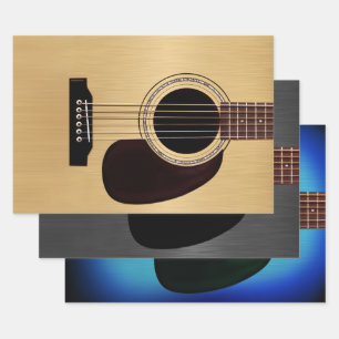 Acoustic Guitar Bundle Wrapping Paper Sheet