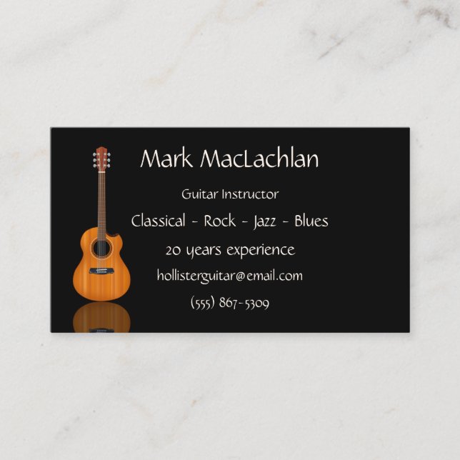 Acoustic Guitar Business Card (Front)