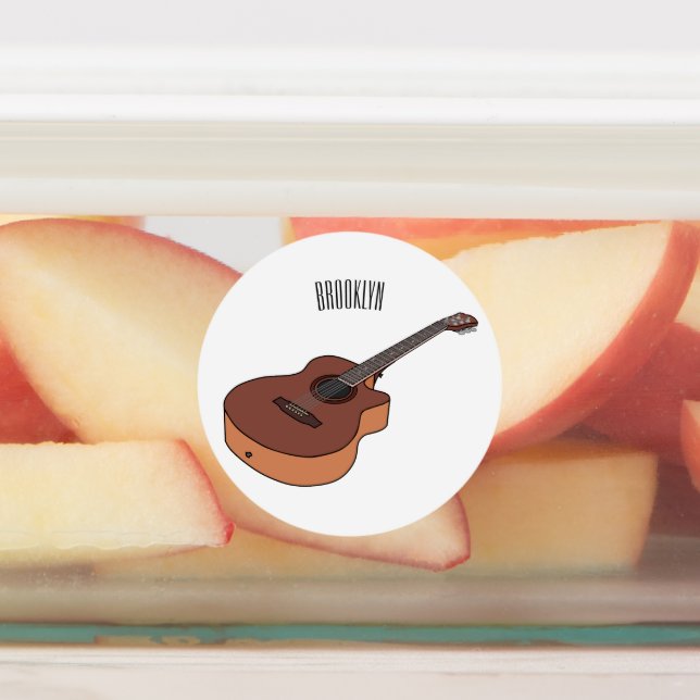 Acoustic guitar cartoon illustration  (Affixed)