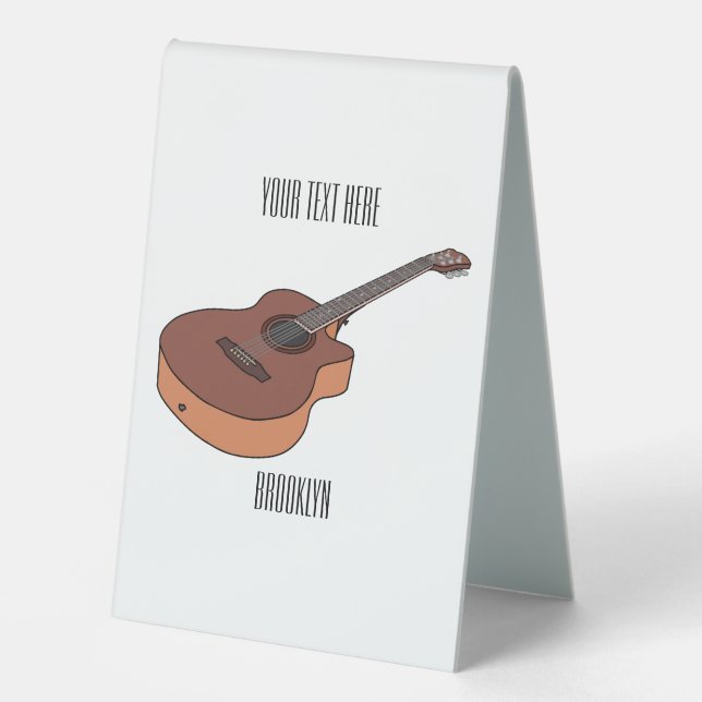 Acoustic guitar cartoon illustration  (Front)