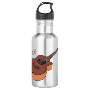 Acoustic guitar cartoon illustration  532 ml water bottle