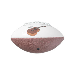 Acoustic guitar cartoon illustration american football
