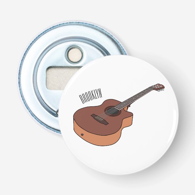 Acoustic guitar cartoon illustration  bottle opener (Front)