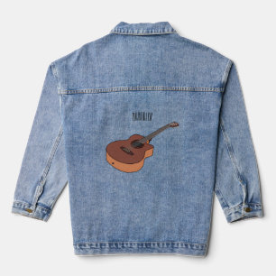 Acoustic guitar cartoon illustration  denim jacket