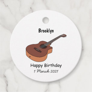 Acoustic guitar cartoon illustration favour tags