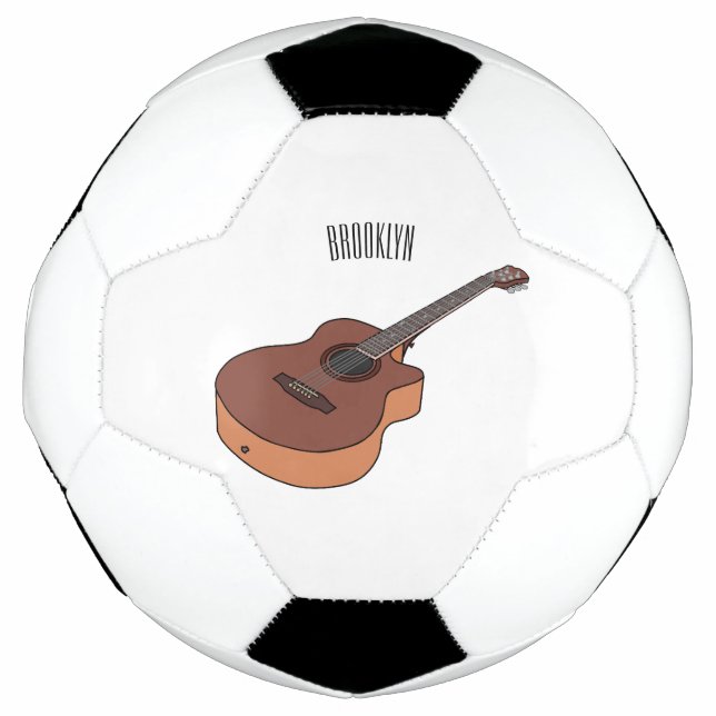 Acoustic guitar cartoon illustration  football (Front)