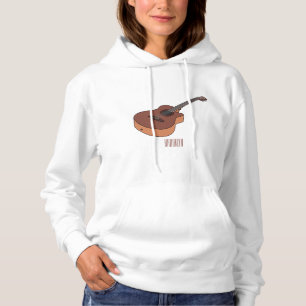 Acoustic guitar cartoon illustration  hoodie