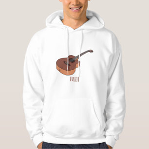 Acoustic guitar cartoon illustration  hoodie