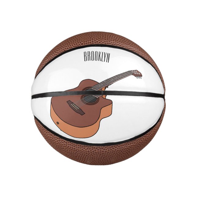 Acoustic guitar cartoon illustration  mini basketball (Front)