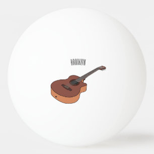 Acoustic guitar cartoon illustration ping pong ball