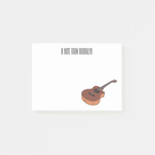 Acoustic guitar cartoon illustration post-it notes